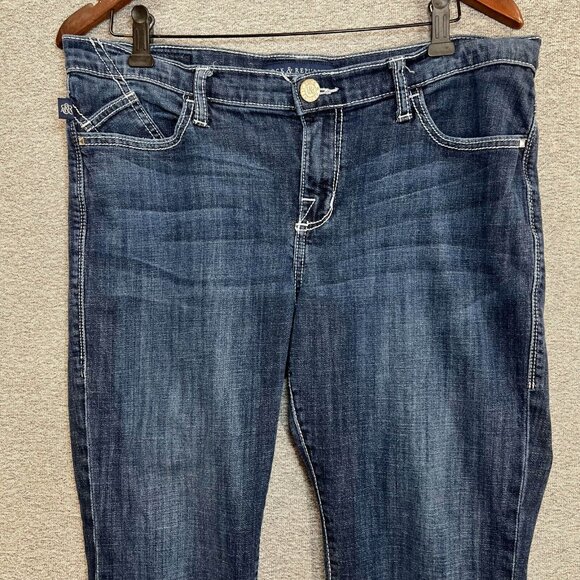Rock & Republic Jeans Women 14 Blue Kendall Bootcut Mid Rise Medium Wash Cropped - Picture 3 of 13